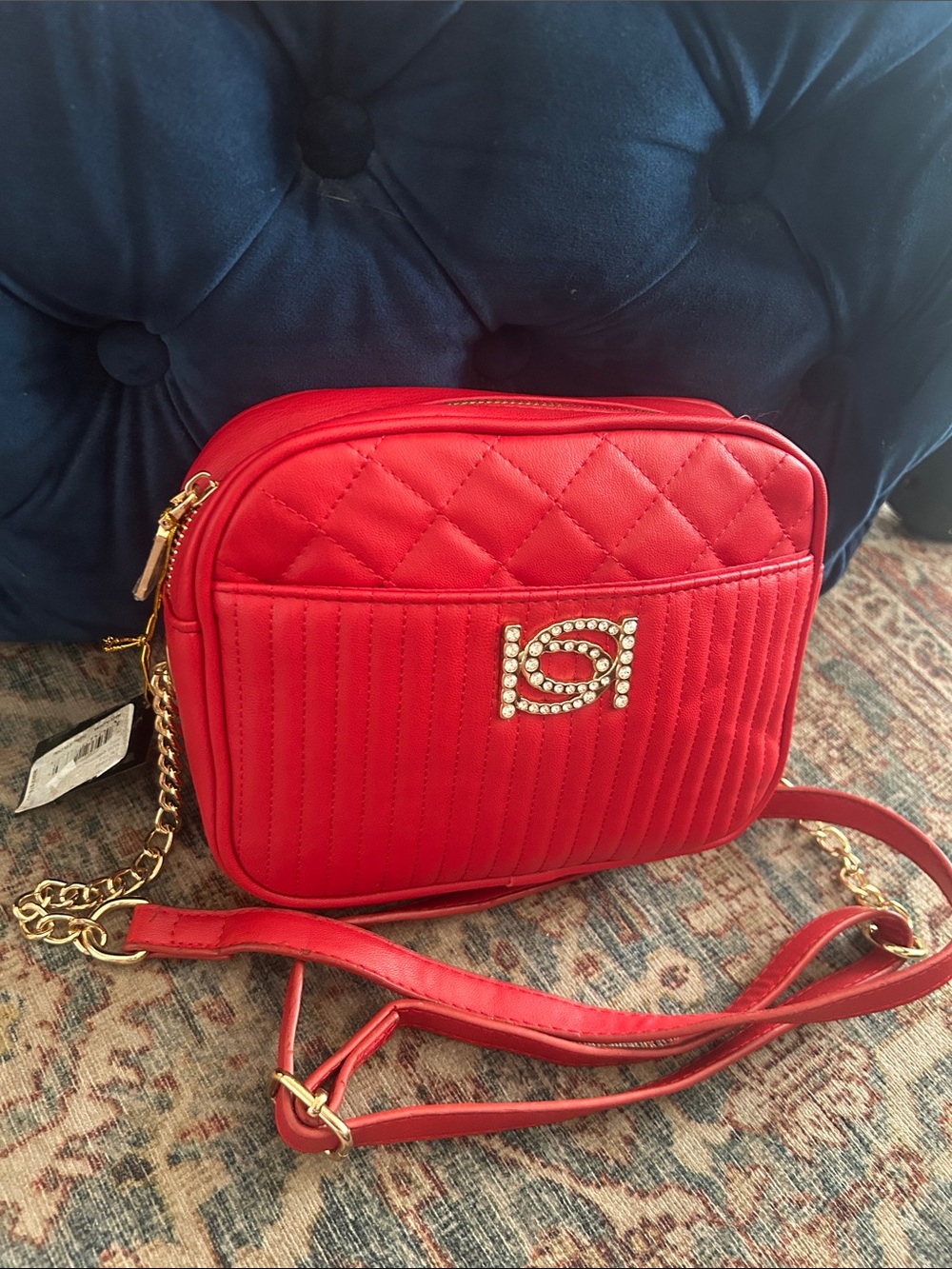 NWT BEBE Quilted Red Crossbody Bag